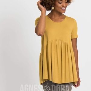 Agnes & Dora Muse Top Gold Soft Knit Modal New With Tags